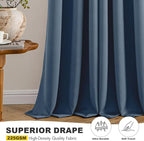 MIULEE Blackout Curtains for Bedroom 2 Panels 55 x 68 Inch Long Stone Blue | - Image 5