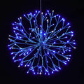 Christmas led Sparkle Ball Hanging Outdoor décorations -Haning Twig Ball,Snowflake Ornament Lights Indoor Outdoor Festive Holiday Décor 24Inch (Blue)