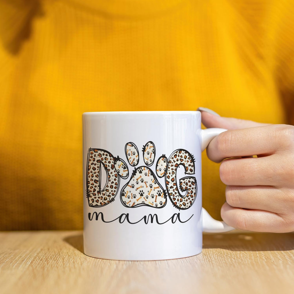 JINYO Dog Mama Mug, Dog Mom Coffee Cup, Dogs Lover Owner Gifts for Women, Pet Lover Gifts Ceramic Coffee Tea Mug 11 oz