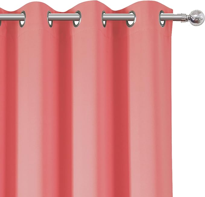 Blackout Curtains 52 x 84 inch/Coral Curtains Set of 2 Panels/Thermal Insulated - Image 7