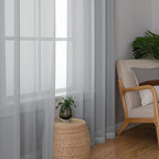 Light Grey Sheer Curtains 96 Inches Long 2 Panels, Light Filtering Voile Airy - Image 2