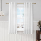 White Farmhouse Decor Curtains 63 Inch Length by Nanspring
