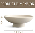 Modern Resin Pedestal Bowl – Large Fruit Bowl for Kitchen Counter, Catch All Tray for Entryway Table, Stylish Key Bowl & Dining Centerpiece, Beige