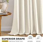 MIULEE Blackout Curtains for Bedroom 2 Panels 40 x 63 Inch Long Birch | Thermal - Image 5