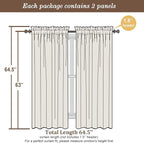 Chyhomenyc Charcoal Grey Sheer Curtains 63 Inches Long 2 Panels, Light - Image 3