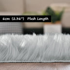 Goolela Grey Area Rug 6x9 Fluffy Fuzzy Shag Rug - Image 3