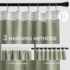 MIULEE Sage Green Back Tab Blackout Curtains 66x96 Inch Length 2 Panels Set | - Image 3