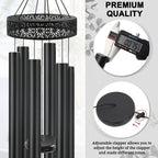ASTARIN 48'' Wind Chimes for Outside Deep Tone - Large Windchimes with 6 Heavy Tubes, Outdoor Memorial Chimes Outdoor for Garden Hanging Décor,Sympathy Gifts，Black