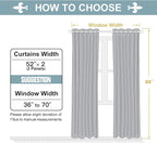 ChrisDowa Blackout Curtains for Bedroom and Living Room 84 Inches Long | 2 - Image 5