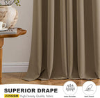 MIULEE Blackout Curtains for Bedroom 2 Panels 40 x 54 Inch Long Khaki | Thermal - Image 5