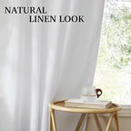 RYB HOME Farmhouse Boho Linen Sheer Curtains 90 inches Long - Image 6