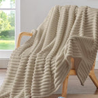 BEDELITE Striped Fleece Throw Blanket, Soft Cozy, Lightweight Warm, Machine by BEDELITE