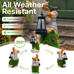 Garden Gnome Statues Decor with Solar Lights, Outdoor Decorations for Yard Porch Lawn Balcony Patio, Housewarming Gifts