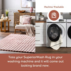 nuLOOM 2' x 8' Cozy Plush SuperiorWash Area Rug, Machine Washable, Non-Slip, Soft Fluffy Shag Carpet for Living Room Bedroom Kids Room Nursery Home Decor, Jeni Blush