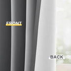 Yakamok Grey 100% Blackout Curtain Panels 84 inches, 2 Panels | Blackout - Image 6