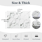 FROMHEART Faux Leather Placemats Set of 6–Waterproof,Heat/Oil Stain-Resistant PU Table Mat–Reversible,Easy to Clean Place Mats for Kitchen,Dining,Indoor/Outdoor,(Marble,11.8" x 17")