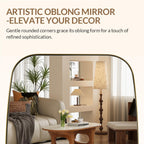ANDY STAR 30x40” Gold Bathroom Mirror, Oblong Brass Mirror with Stainless Steel Metal Frame, Brushed Gold Oval Vanity Mirror for Over Sink, Modern Anti Rust Wall Mounted