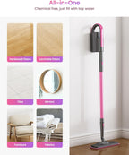 Schenley Steam Mop Cleaner with Detachable Handheld Steamer for Cleaning Hardwood, Laminate Floor, Tiles and Grout, with 7-in-1 Multi-purpose Accessories and Washable Microfiber Pads