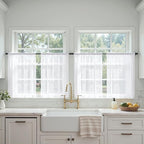 MIULEE White Short Sheer Curtains 36 Inches Long 4 Panels 42 x 36 Inches | by MIULEE
