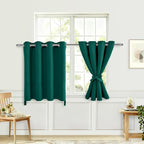 Blackout Curtains for Bedroom, Hunter Green, 52 x 30 Inch, 2 Panels | Thermal by Hiasan
