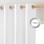 NICETOWN Thick Linen White Curtains 90 inch Length, Grommet Flax Linen Blend - Image 2