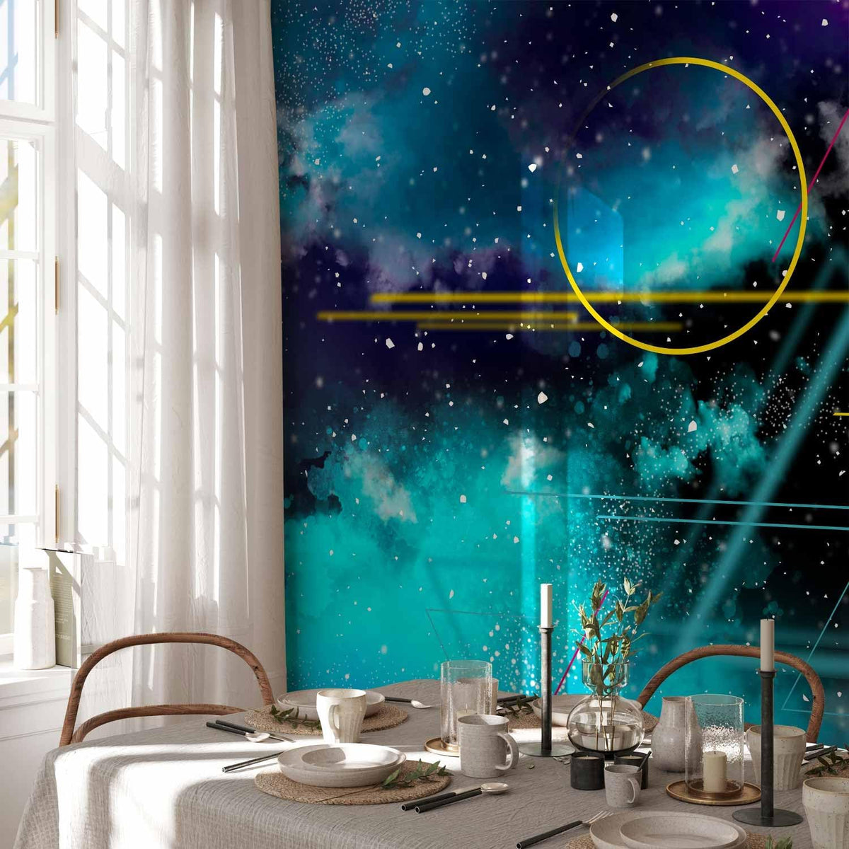 artgeist Premium Wall Mural Galaxy 177x124 in - Non-Woven Wallpaper Fleece Wall Decor Photo Print Picture Image Design Home Mural Cosmos Galaxy Cosmonaut Astronaut a-A-10328-a-a