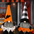 Halloween Gnomes Plush Decor, Witch Scandinavian Tomte Nisse Gnome Swedish Table Decorations, Handmade Plush Elf Dwarf for Home Stuffed Gnomes Gifts for Women, Black