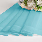 Aqua Kitchen Sheer Curtains for Bedroom Living Room 45 Inch Length, Soft Solid - Image 7