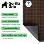 GORILLA GRIP 100% Waterproof All-Season WeatherMAX Doormat 35x23, US Designed - Image 2