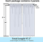 Simplebrand Black Sheer Curtains 96 Inches Long, Light Filtering Rod Pocket - Image 2