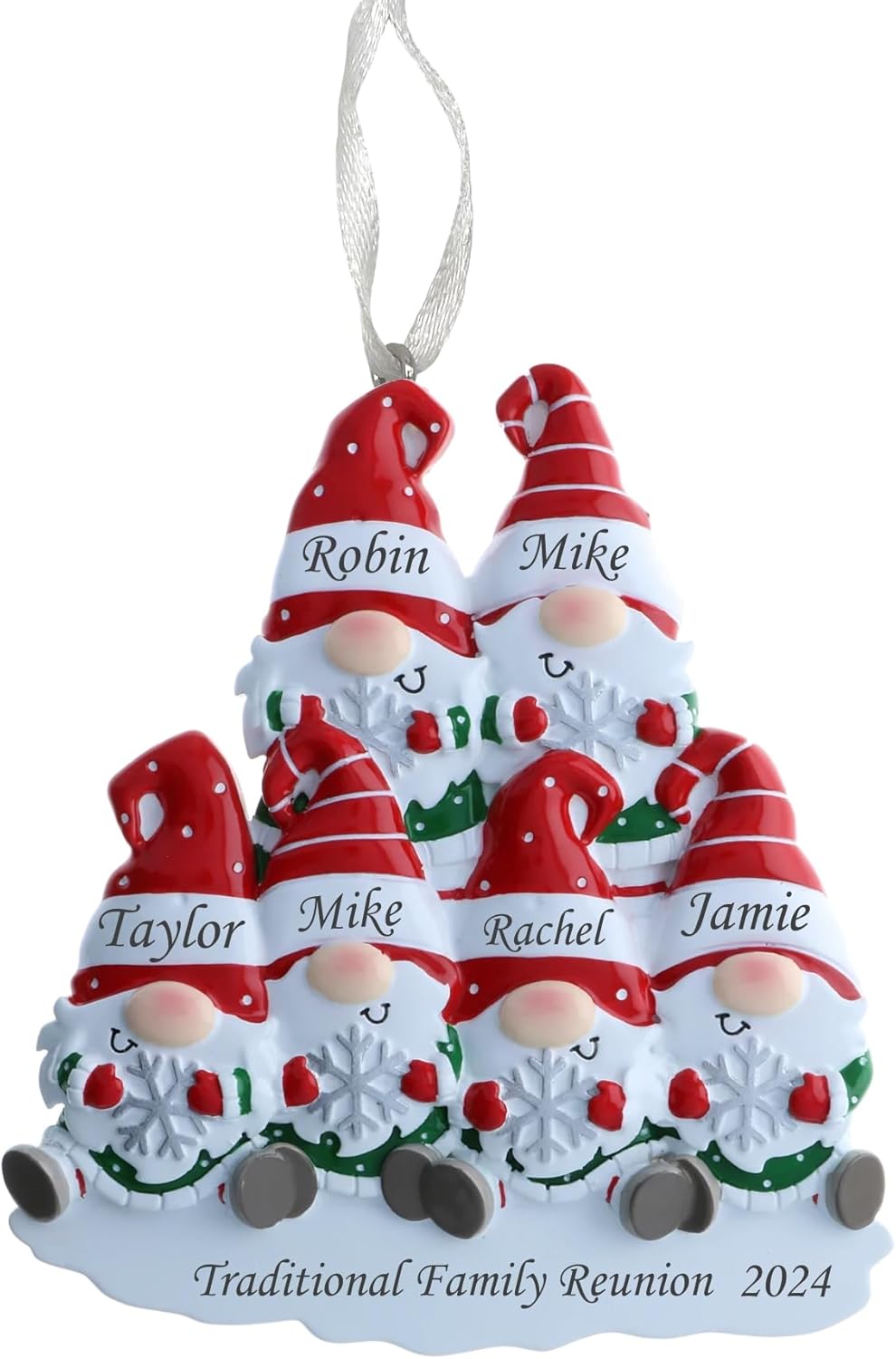 2025 Family Christmas Ornament – Personalized Ornament for Families – Custom Gnome Family Ornament – Holiday Tree Decoration Keepsake Gift (Family of 6)