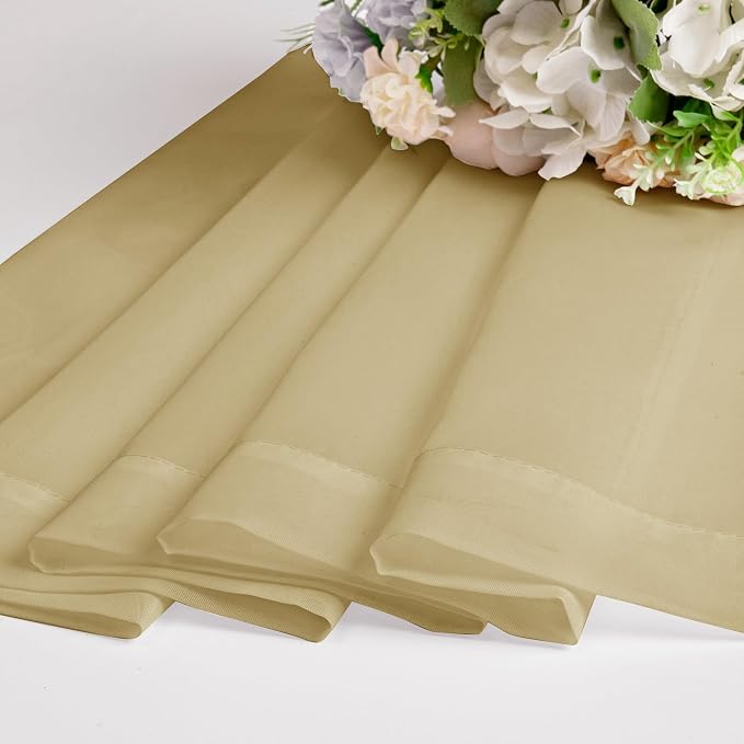 Gold Sheer Curtains, 63 Inch Length 2 Panels Set, Soft Voile Drapes - Image 7