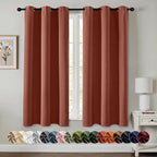 MIULEE Fall Blackout Curtains for Bedroom 2 Panels 40"x45" Long Terracotta | by MIULEE