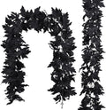 Lvydec 2 Pack Black Halloween Fall Maple Garland - 5.9ft/Piece Artificial Hanging Fall Leave Vines Garland Autumn Decor for Thanksgiving Home Wedding Party