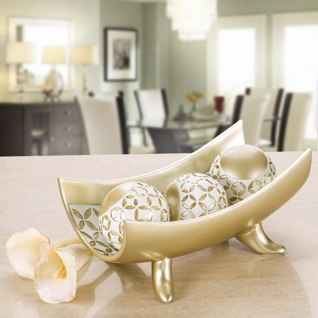 Creative Scents Schonwerk Diamond Lattice Decorative Bowl Table Centerpiece - Home Decor for Living Room, Centerpieces Table Decorations for Dining Room and Coffee Table