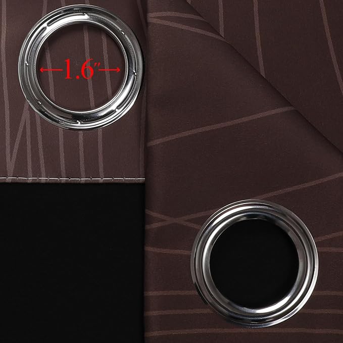 Brown and Greyish White Blackout Curtains 52Wx72L 2 Panels | Ombre Curtains - Image 7