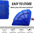 Drying Rack 6 Layers Folding Fish Mesh, Foldable Nylon Netting, Hanging Drying Fish Net, for Shrimp Fish Fruit Vegetables Herb, with Zipper Opening-Blue (37.4X19.6X19.6 in)…