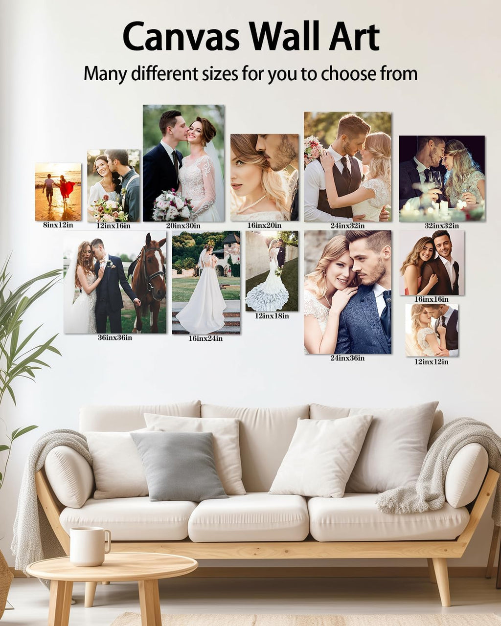 AbcCustomize Canvas Prints with Your Photos，Custom Canvas Wall Art for Bedroom, Living Room, Farmhouse Decor，Personalized Gifts Canvas Prints for Family，Friend，Lover，Pet