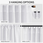 Snow White Linen Curtains 102 Inches Long - Image 2