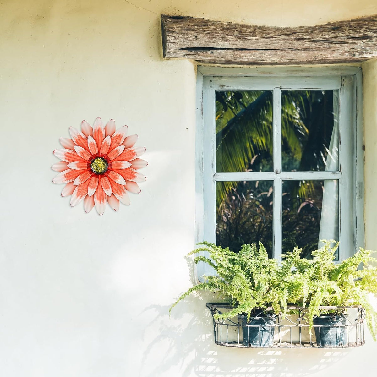Metal Flowers Outdoor Decor 13" Metal Sunflower Wall Art Decorations Sunflower Wall Decor for Kitchen Living Room Porch Garden Yard