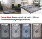 Keen Home Design 6x9 Rug - Machine Washable Area Rug with Non-Slip Backing, Ideal for Living Room, Dining Room, Bedroom - Vintage, Easy Clean, Durable, Low Pile Rug - (6' x 9')