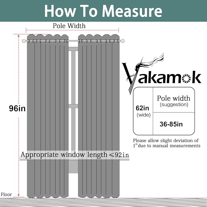 Yakamok Room Darkening Curtains 62x96 inch Length Aqua-Living Room | 2 panels - Image 7