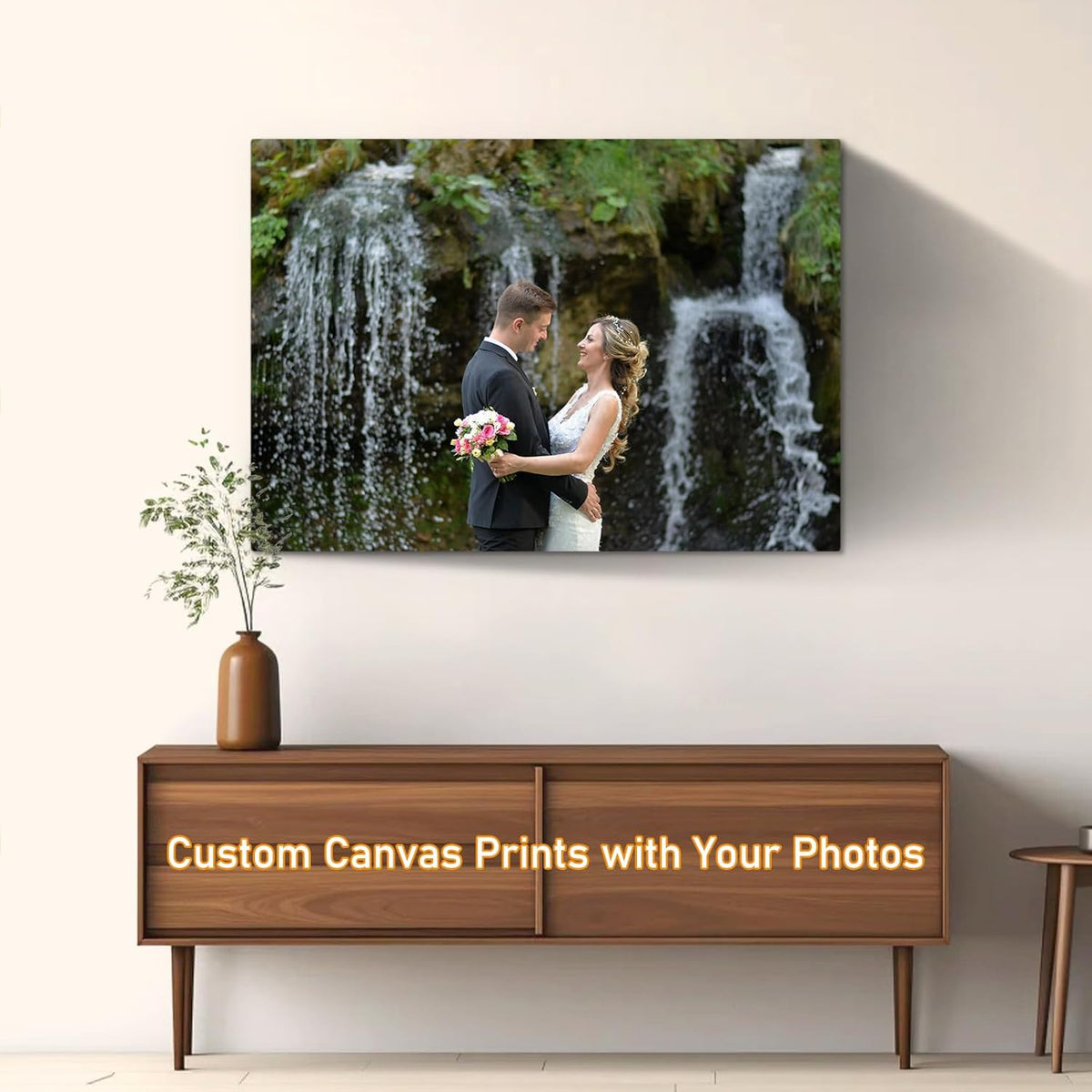 xzartdiy Custom Canvas Prints with Your Photos - Personalized Picture Print Customized Gifts for Family Home Office Wall Art Decor, Wrapped Canvas 40x28inch
