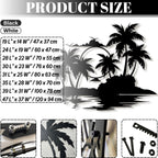 Lunwall Palm Tree Metal Wall Art, Tropical Metal Palm Tree Wall Decor, Beach Wall Art, 35 L" x 28 W" / 90 x 70 cm