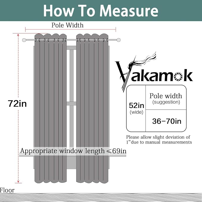 Yakamok Room Darkening Curtains 52x72 inch Length Beige-Living Room | 2 panels - Image 7
