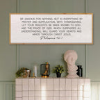 LuZhiQiang Be Anxious for Nothing Wall Decor 40"×15" Philippians 4:6-7 Bible Verse Sign Large Christian Scripture Wood Framed Hanging Decor (Wood)