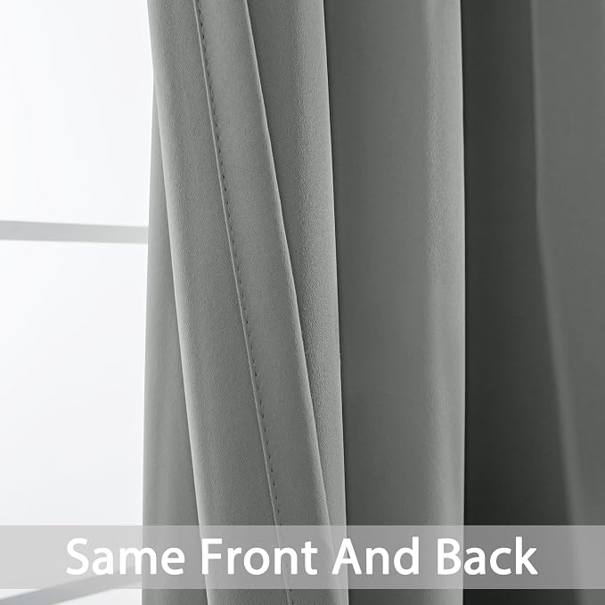 Yakamok Room Darkening Curtains 42x72 inch Length Dove Grey-Living Room | 2 - Image 4