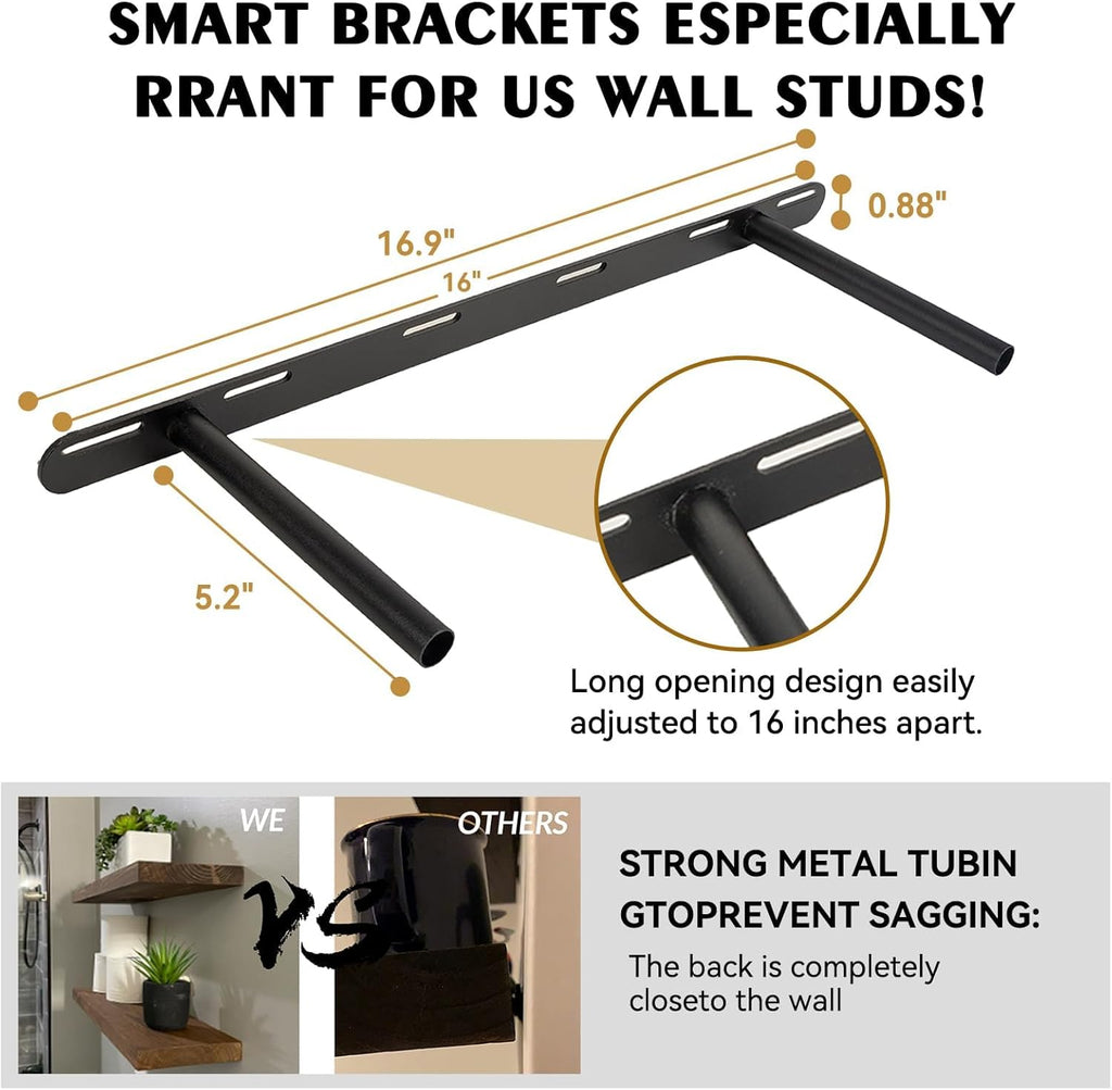 BGMG Wood Floating Shelves for Wall 30 inch Set of 2,White Floating Shelves,Solid Wood Wall Mount Shelves for Bathroom Living Room Bedroom Kitchen Farmhouse -30x 6.7 x1.25 inch