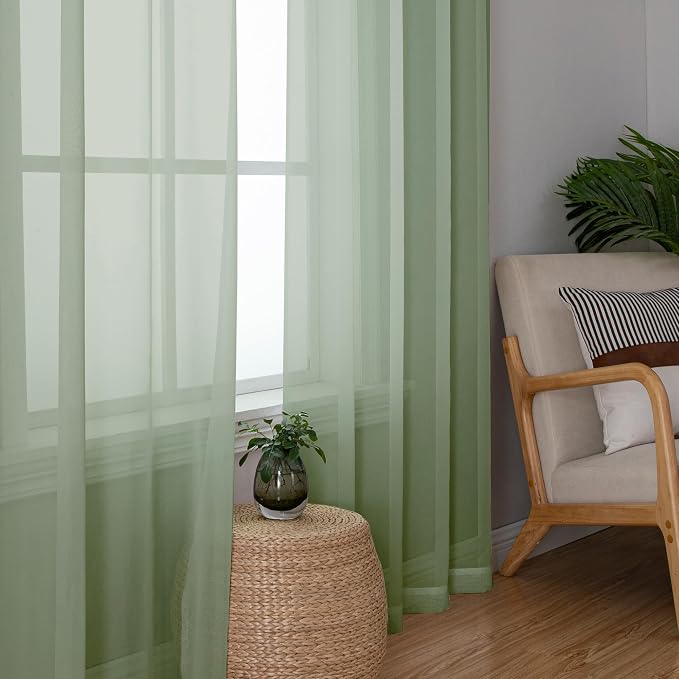 Simplebrand Sheer Curtains 72 Inches Long 2 Panels - Image 3