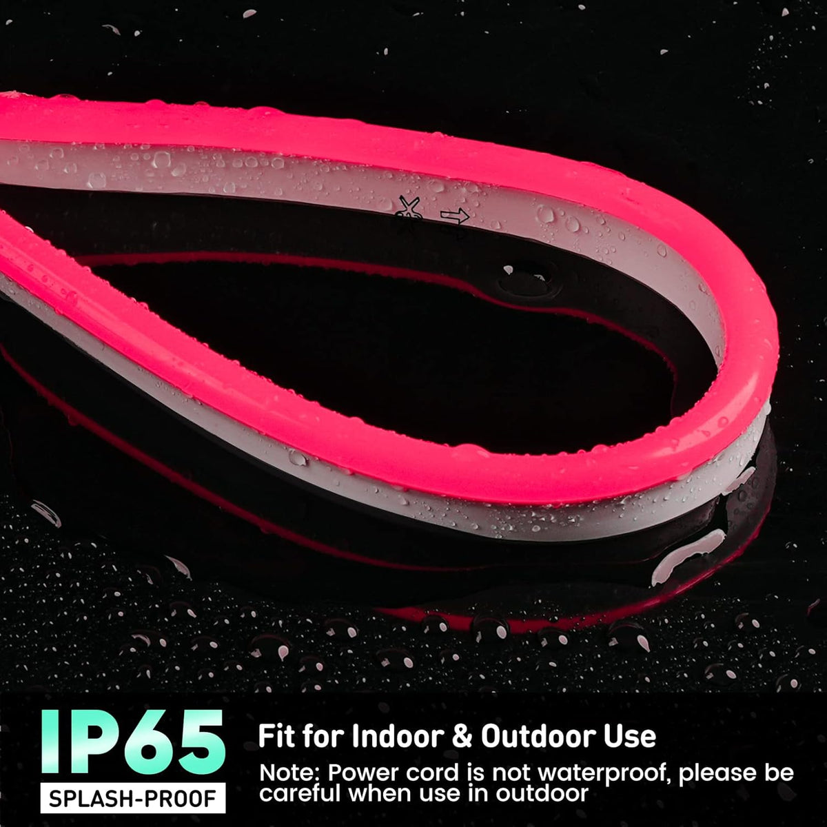 GZBtech Flexible LED Neon Rope Lights 16.4FT,AC 110-120V Waterproof Strip Light, 120LEDs/M Cuttable Connectable Neon Lighting for Indoor Outdoor Home Decor/Commercial Building Use-Red 5M